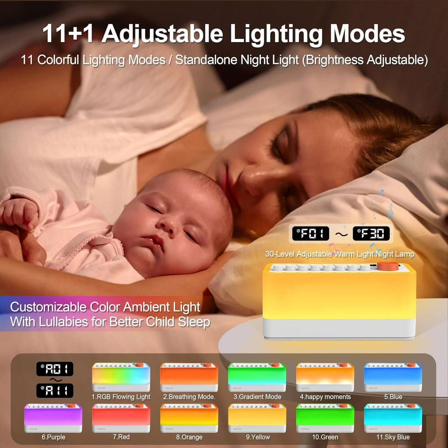 RGB White Noise Sound Machine (NEW ARRIVAL)