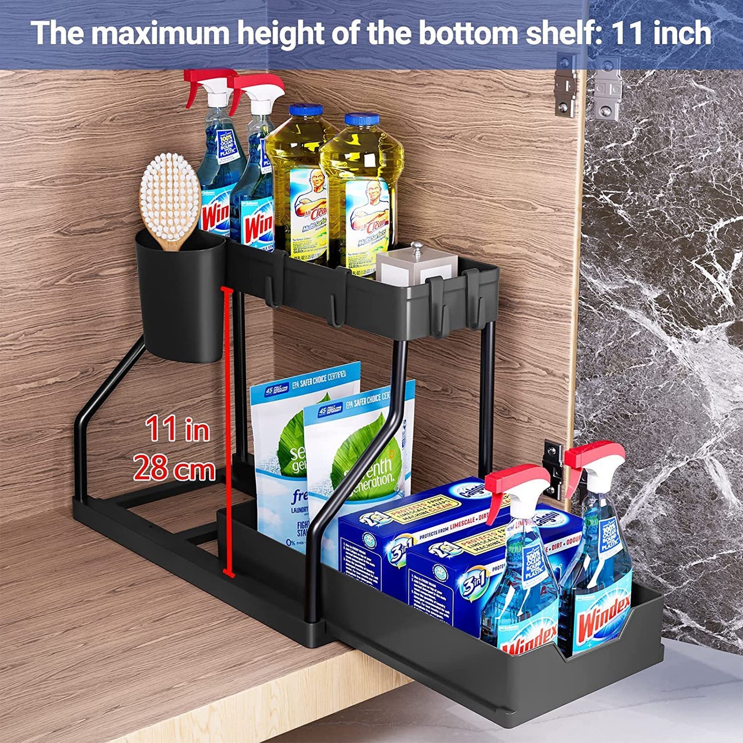L-Shaped Pullout Sink Organizers (2 Pack)