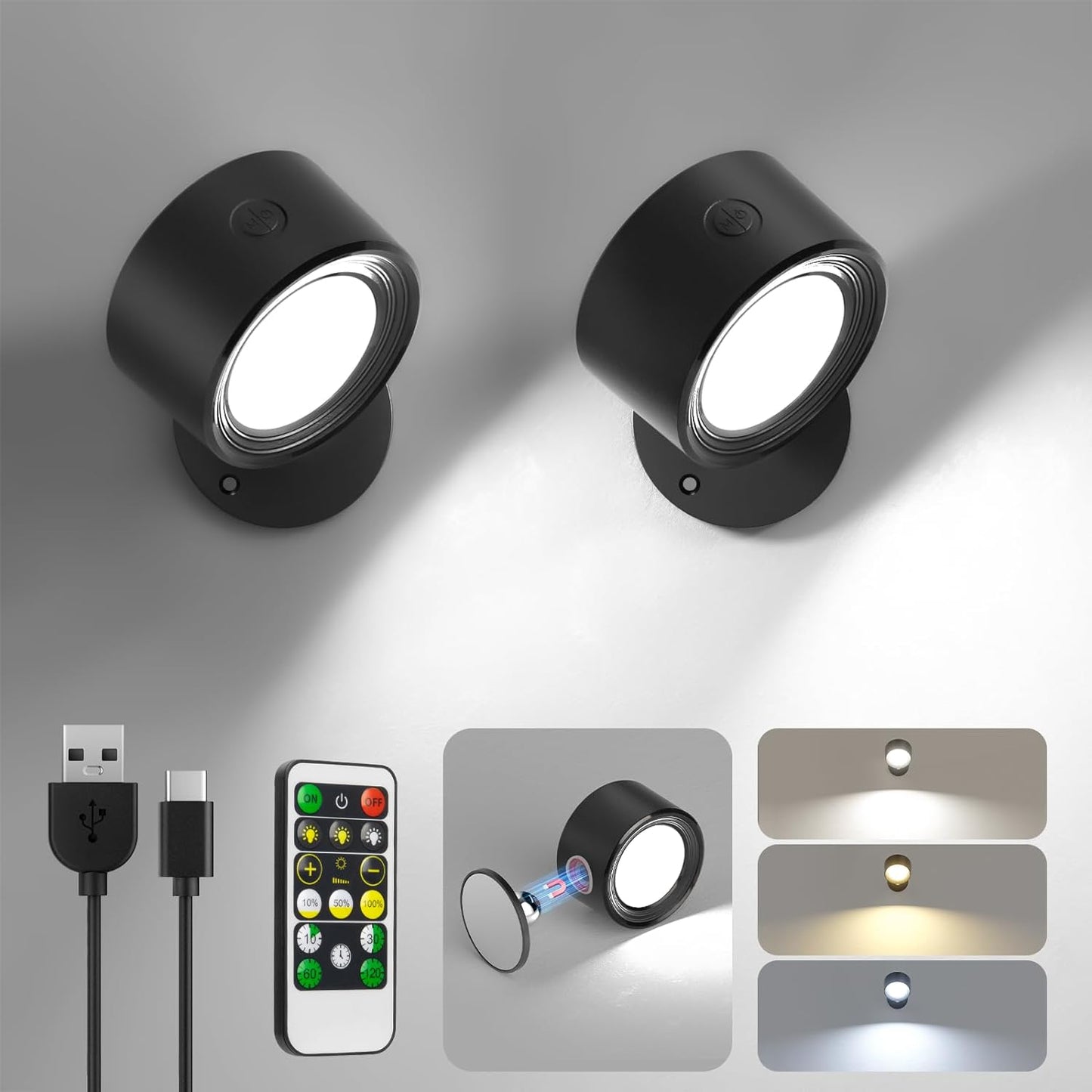360 Dimming Wall Light (2 Pack)