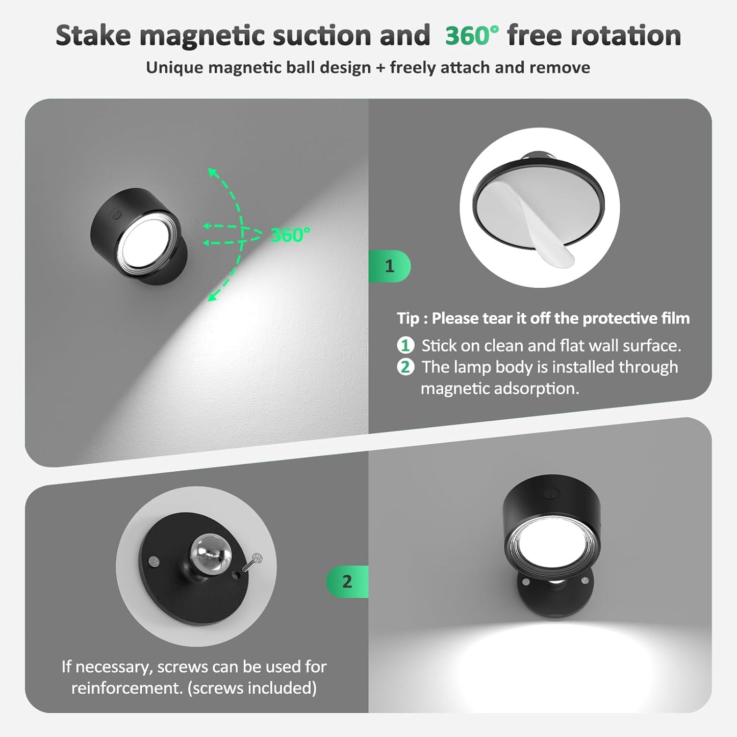 360 Dimming Wall Light (2 Pack)