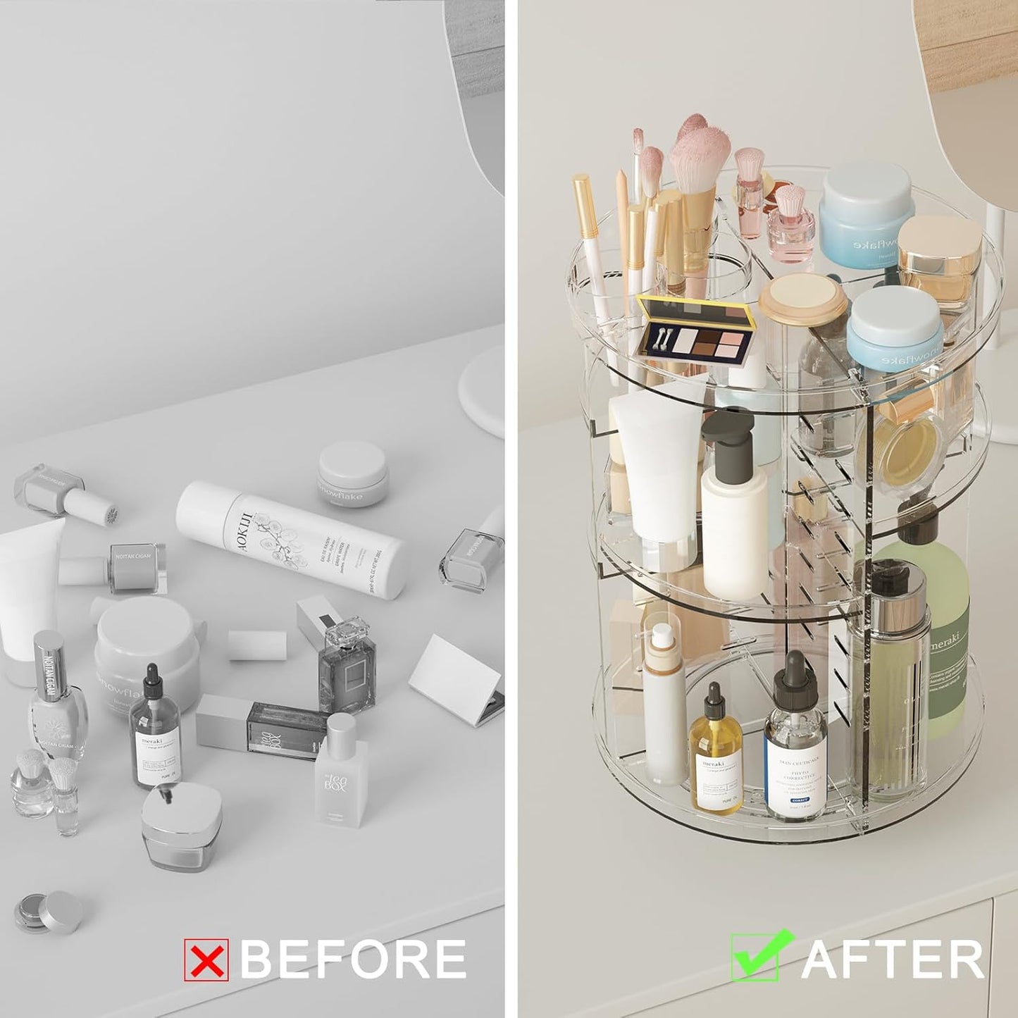Rotating Acrylic Makeup Holder