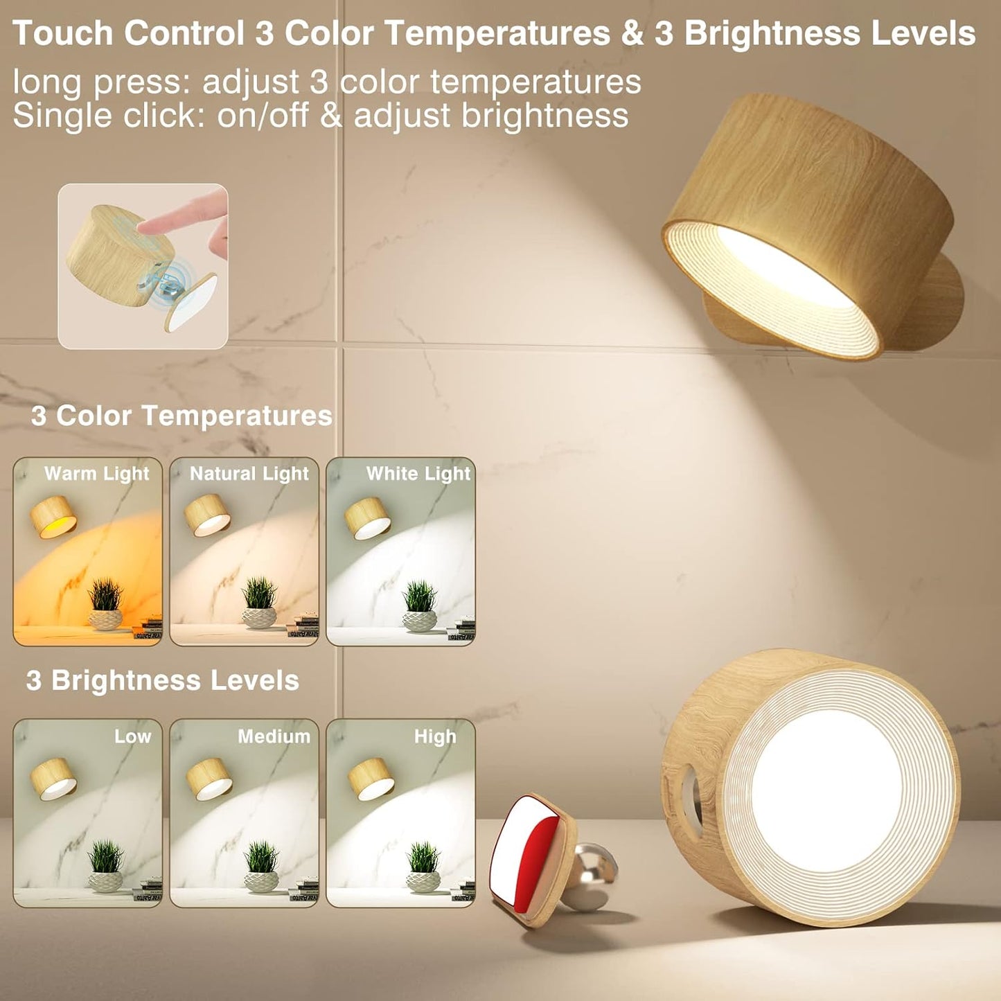 360 Lux Dimming Wall Light (2 Pack)