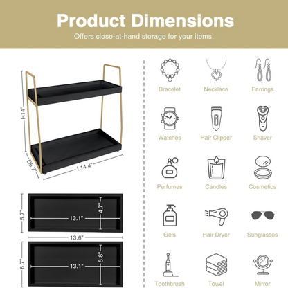 Bathroom Gold Sink Tray