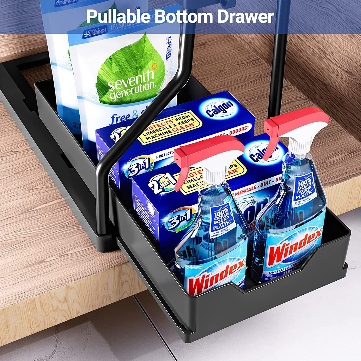 L-Shaped Pullout Sink Organizers (2 Pack)