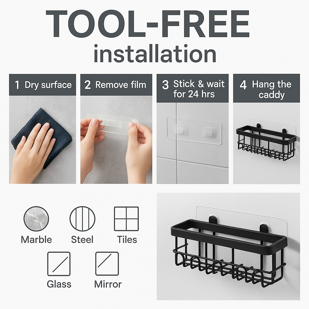 6 Piece Shower Caddy Set