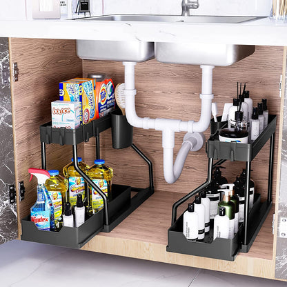 L-Shaped Pullout Sink Organizers (2 Pack)
